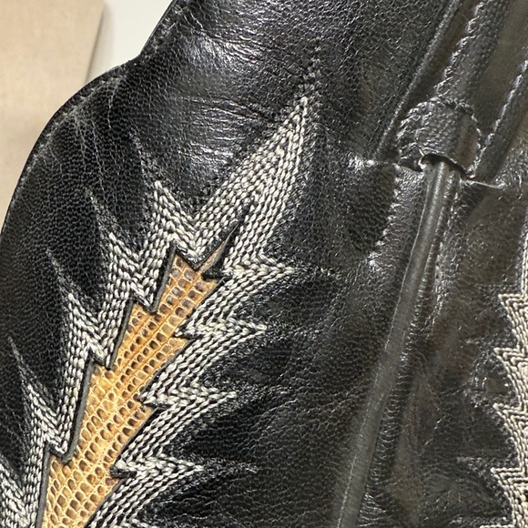 Tony Lama Vintage Black Leather Snake Cowboy Boots - Picture 17 of 17